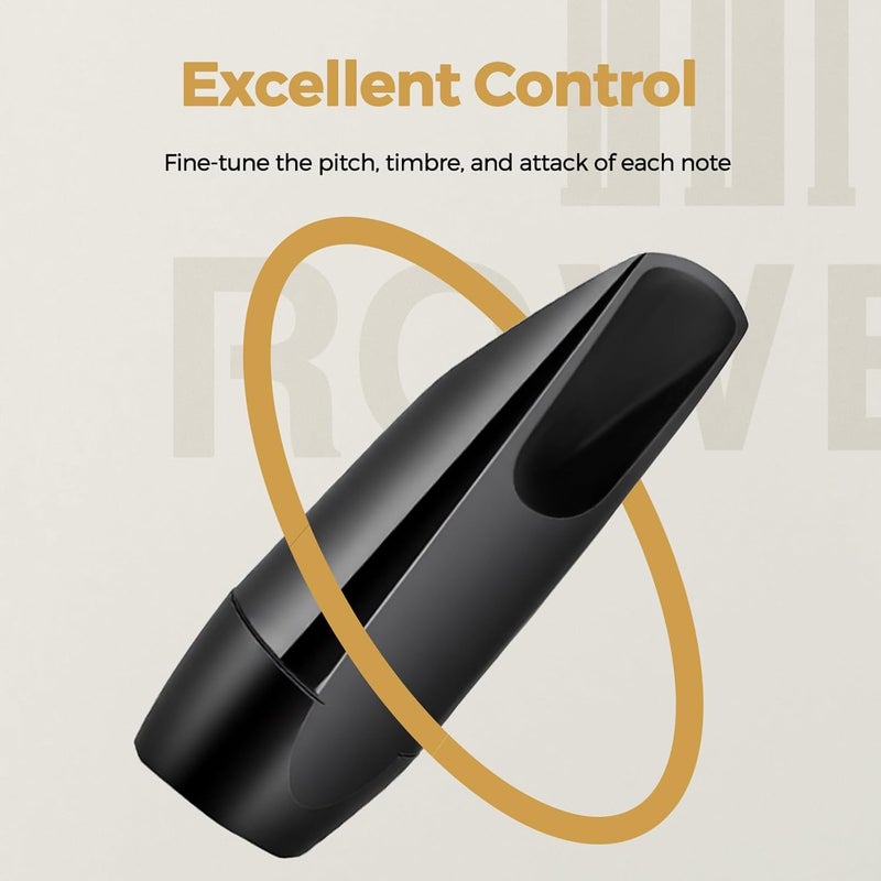 ROWell Classic Soprano Saxophone Mouthpiece Professional Sax Mouthpiece Warm & Round Tone Concert Band Mouthpiece for Students & Pros,Ideal for Classical Music, Wind Orchestra, Chamber Music - Image 3